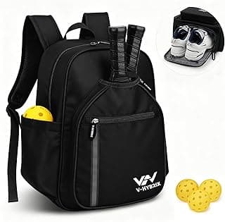 Pickleball Bags, 30L Deluxe Waterproof Pickleball Backpack with Shoe Compartment for Men Women Pickle Ball Gift Accessories for Pickball Lo...