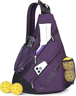 KAVIGOR Pickleball Sling Bag, Convertible Ultra-Light Backpack with Skin-Soft Fabric & Wet/Dry Pocket, Fits 4 Paddles + Gear